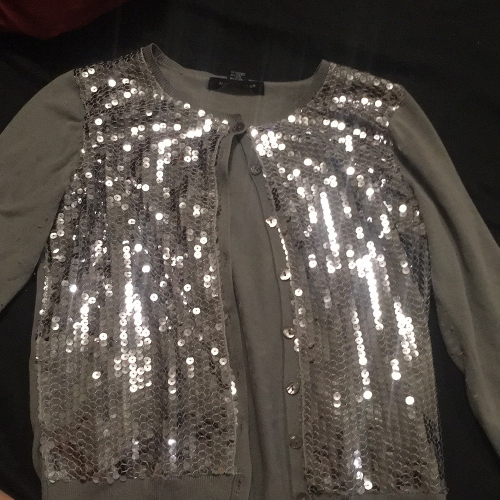Sequin gray cardigan